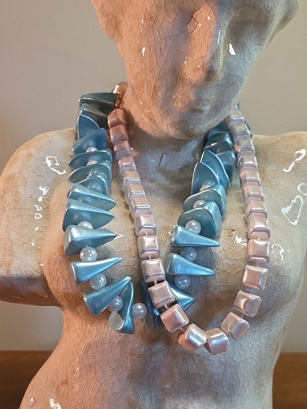 Vintage Set Of 2 Midcentury Necklaces 17"